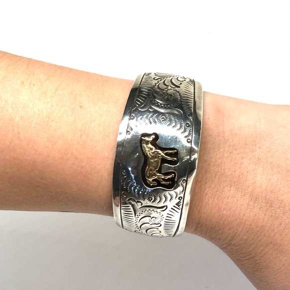 VINTAGE STERLING CUFF BRACELET - Picture 5 of 5